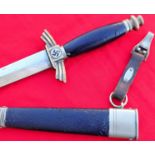 WW2 Nazi Germany D.L.V. 1st pattern dagger &amp; scabbard by Gebruder Heller of Marienthal.