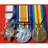 WW1 1914 medal trio with clasp to Lance Corporal F. Beare 16th (The Queen’s) Lancers