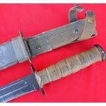 WW2 U.S.M.C. Navy USN Mark 2 Kabar pattern fighting knife & scabbard by Camillus