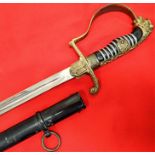 WW2 German officer’s lions head sword & scabbard by Carl Eickhorn