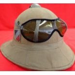 WW2 German used Italian Army tropical pith helmet - Afrika Korps.