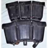 WW2 German black leather K98 ammunition pouches (2)