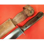 Post WW2 British utility combat knife with matching MoD numbers.