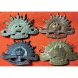 Australian Army rising sun hat badges (4)