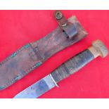 WW2 U.S. Navy U.S.N. Mk 1 fighting utility knife with scabbard