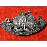 WW1 era Western Australian 44th Battalion/Blackboy Hill sweet heart silver badge