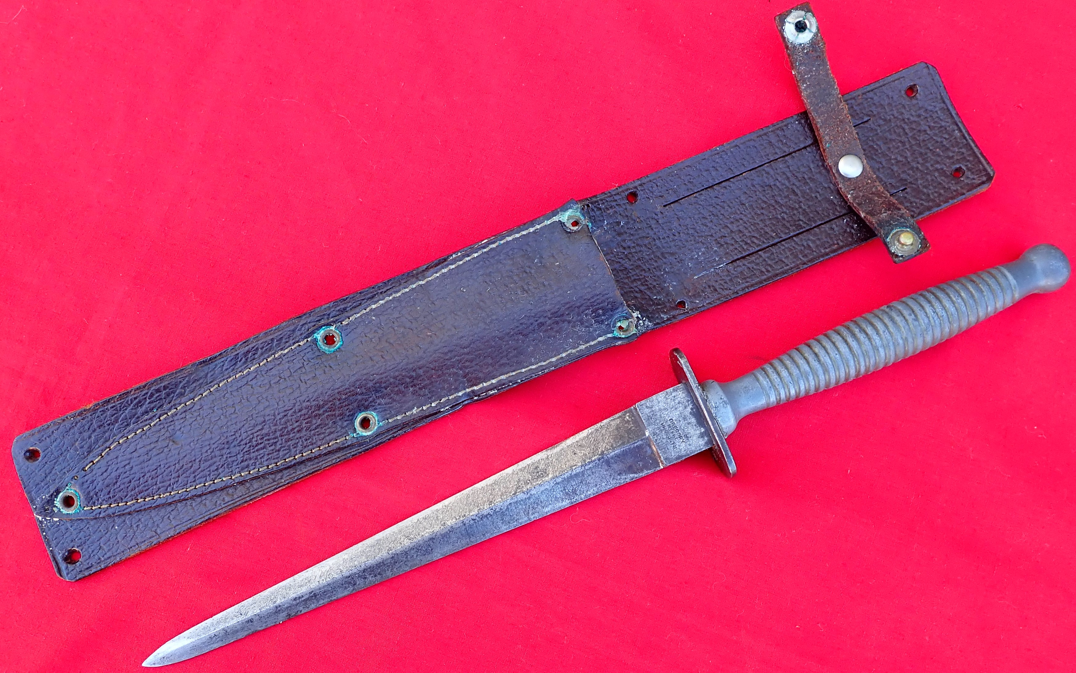 WW2 Australian commando dagger stiletto knife by Gregory Steel. - Image 2 of 13