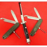 1968 model West German Bundeswehr military knives & flick knife comb (3)