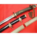 WW2 Japanese Navy officer kai-gunto katana sword with scabbard & shirasaya