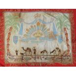 WW2 1941 dated Australian Army souvenir tapestry cloth hanger of Palestine