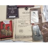 WW1 & WW2 German lot of paperwork, work pass books & pamphlets