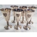 A fine set of wine goblets, being the former property of Reichsmarshall Herman Goering, (6)
