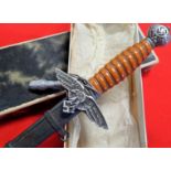 WW2 German Luftwaffe NCO’s training school miniature presentation 2nd pattern award dagger by S.M.F