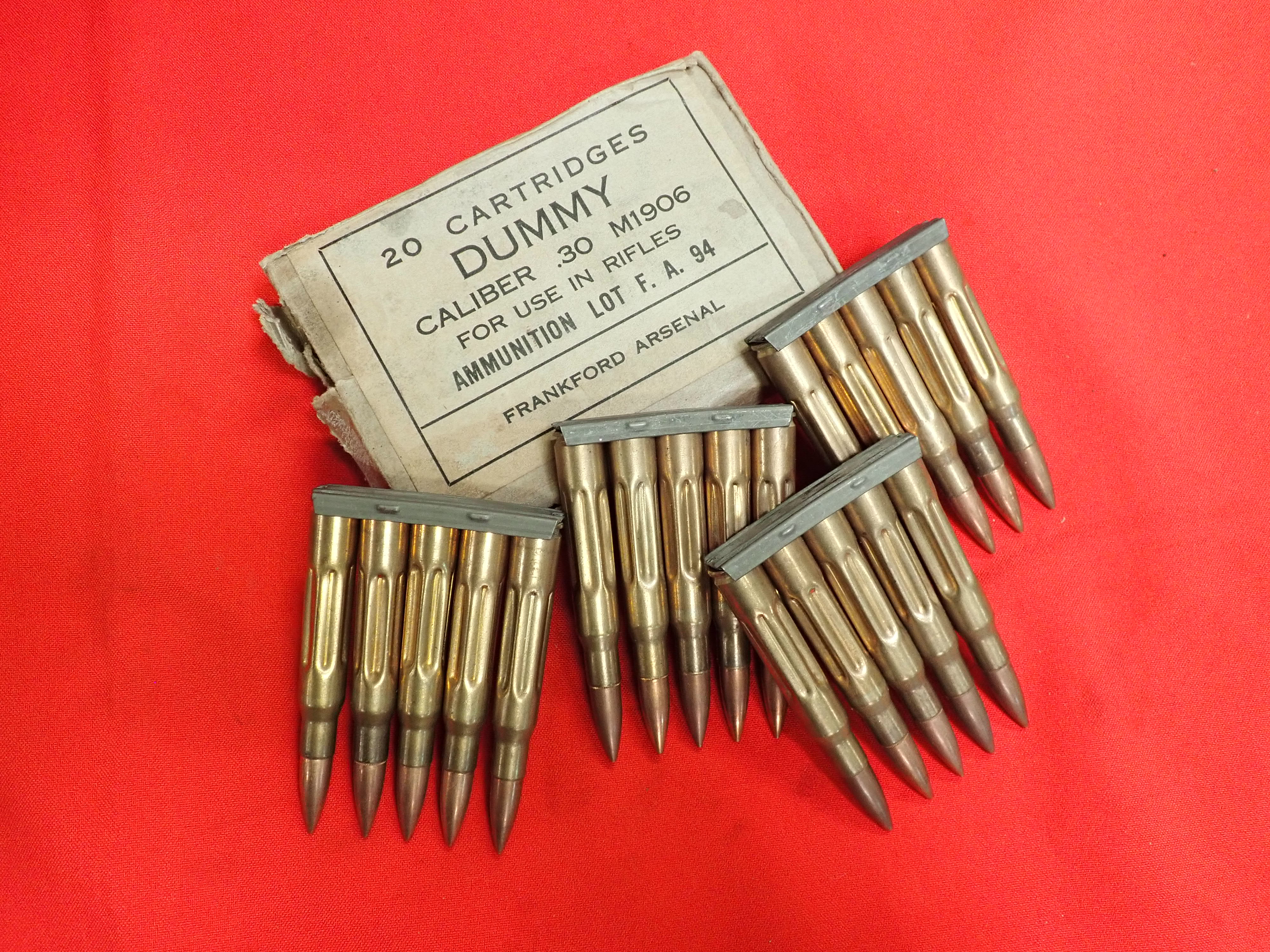 WW2 M1 Garand 1903 Springfield 30-06 dummy rounds 1943