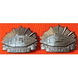 1930-42 Australian Tank Corps collar badges (2)