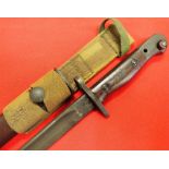 1954 Korean War Australian Owen S.M.G. bayonet with scabbard by Orange Arsenal, Lithgow