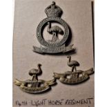 1930-42 14th Australian Light Horse Regiment badges (3)