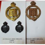 1930-42 Australian Army Ordnance Corps badges (4)