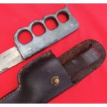 WW2 Australian special forces knuckle knife & sheath by Gregsteel, named to Captain Lucier.