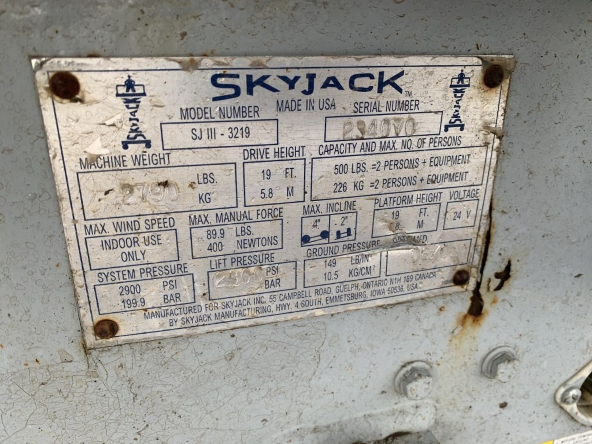 Skyjack SJIII - 3219 Scissor Lift - Image 11 of 11