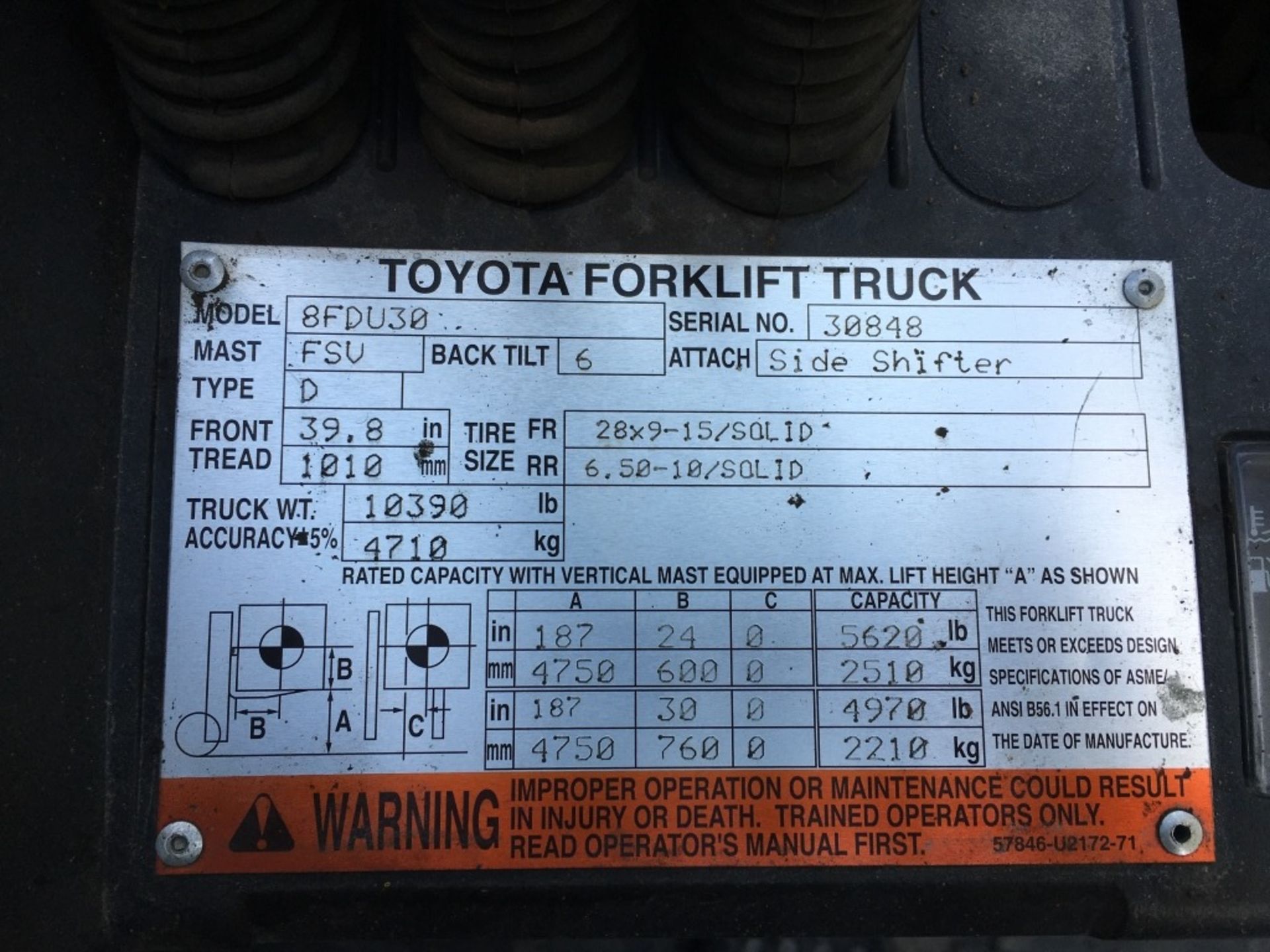 2011 Toyota 8FDU30 Forklift - Image 12 of 12