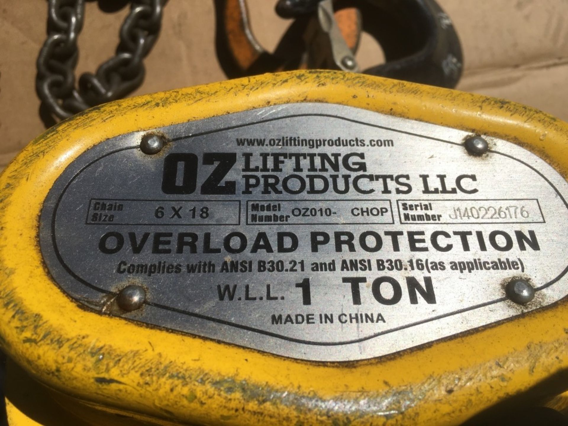 Oz Lifting & Harrington Chain Hoists - Image 5 of 7