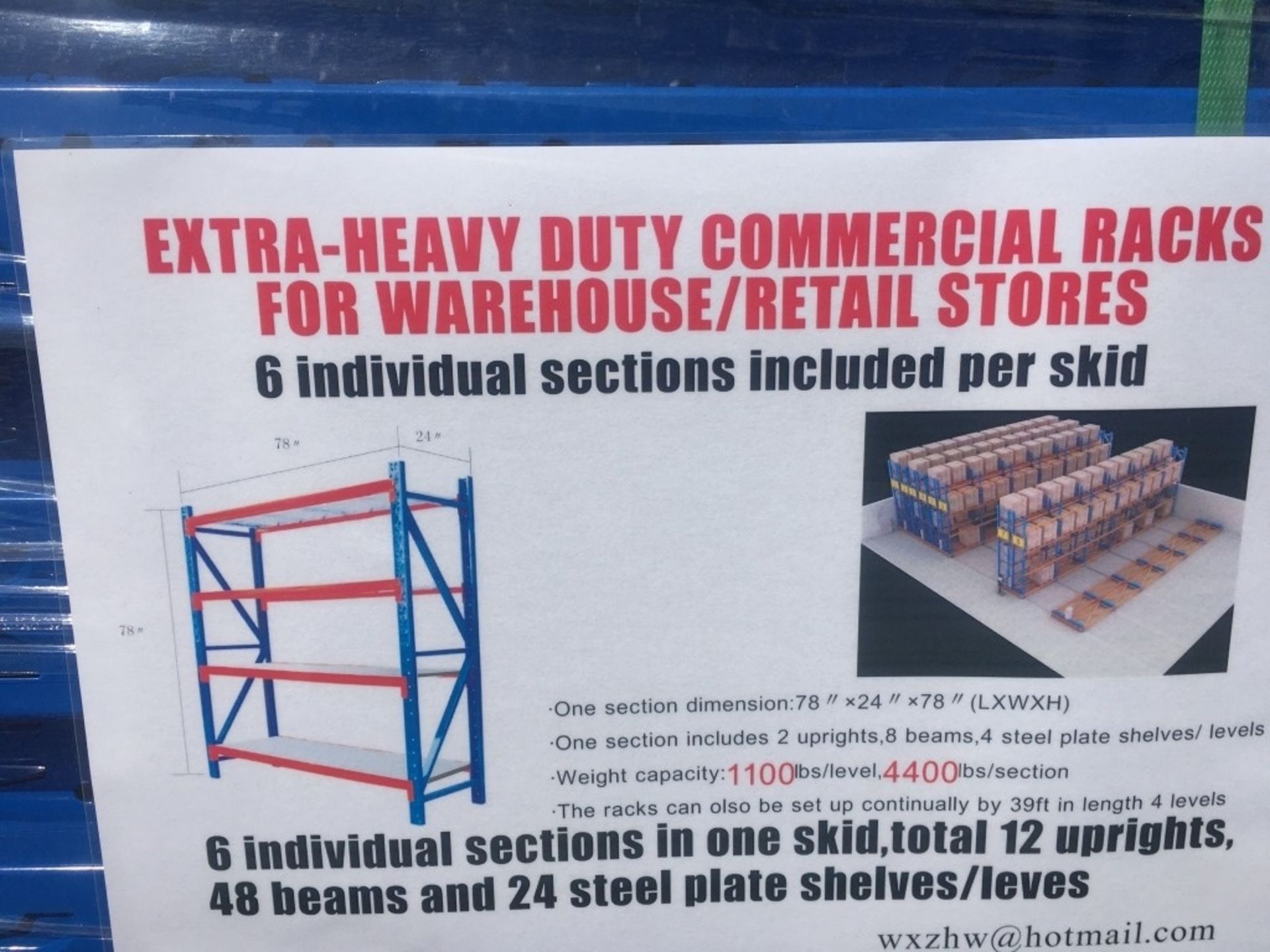2020 Commercial Heavy Duty Pallet Racking - Image 3 of 3