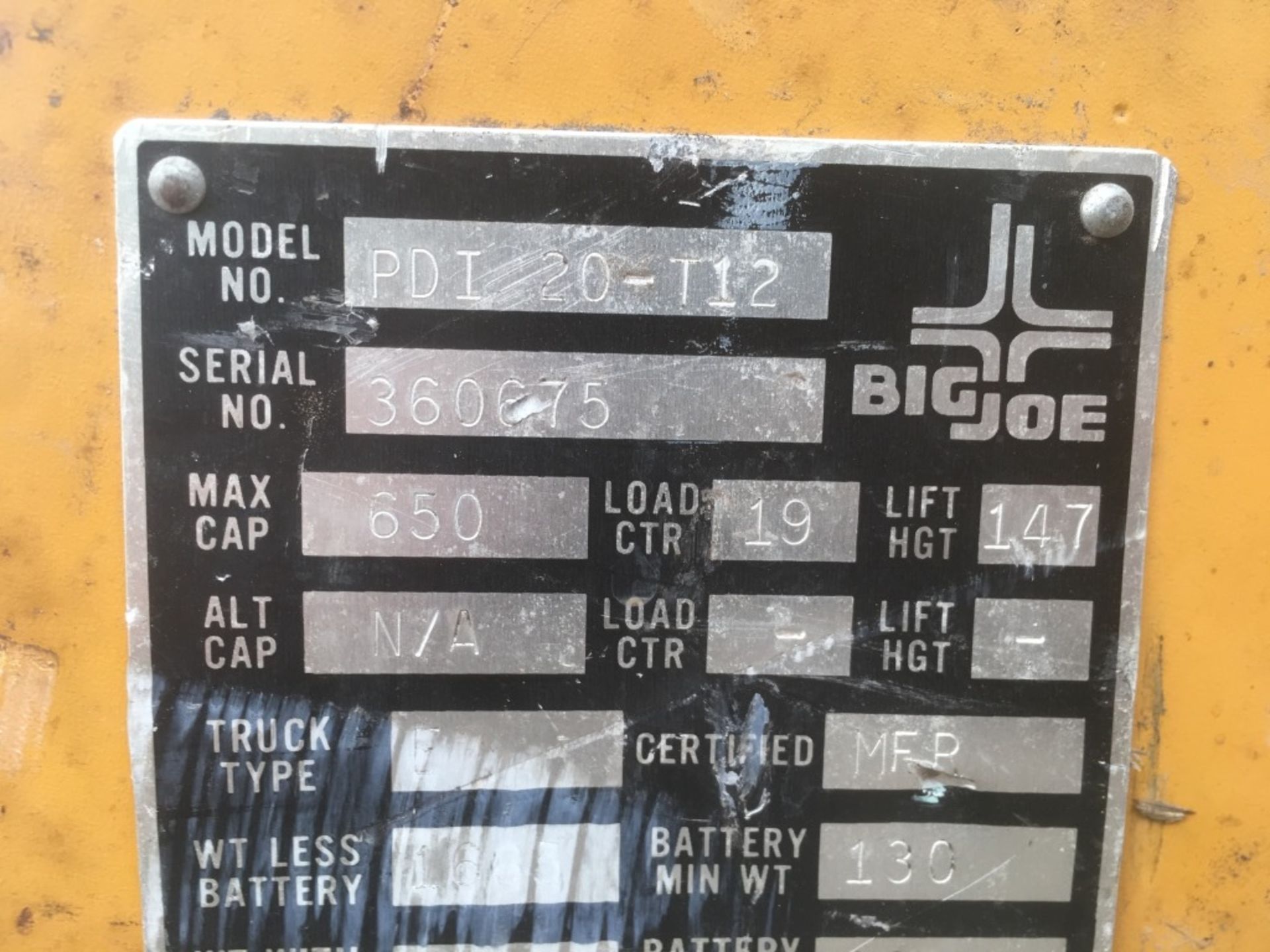 Big Joe PDI-20-T12 Electric Material Lift - Image 8 of 8
