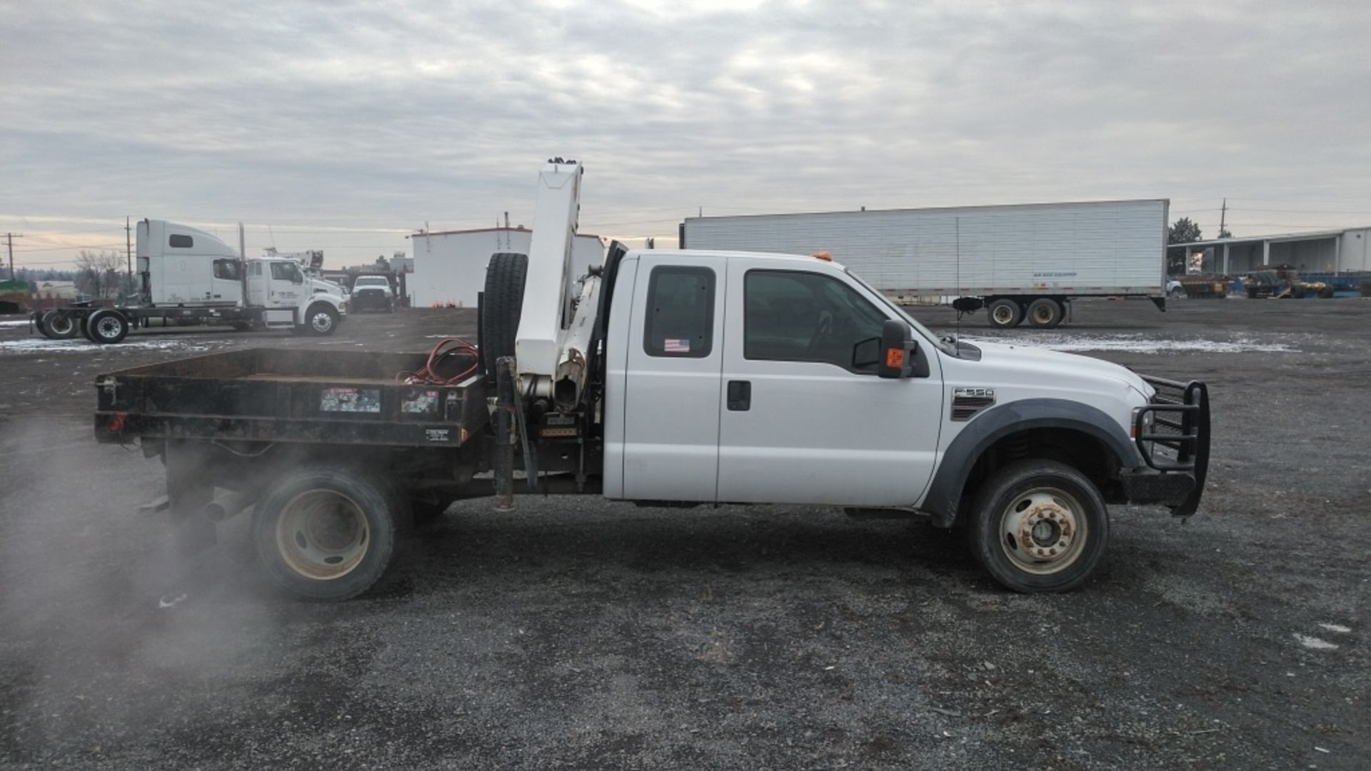 2008 Ford F550 4x4 Extra Cab Flatbed Truck - Image 5 of 30