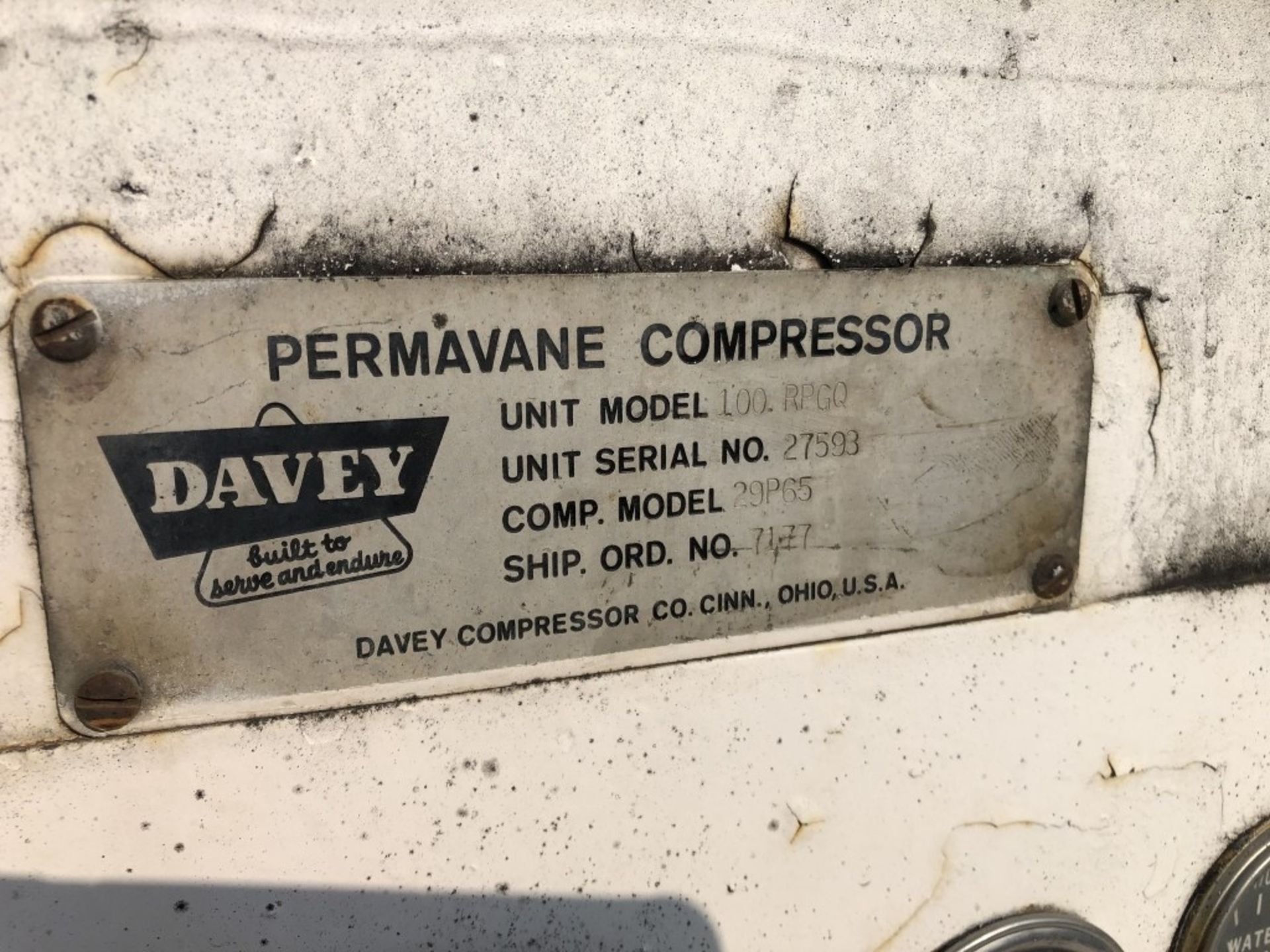 1979 Davey Permavane Towable Air Compressor - Image 10 of 10