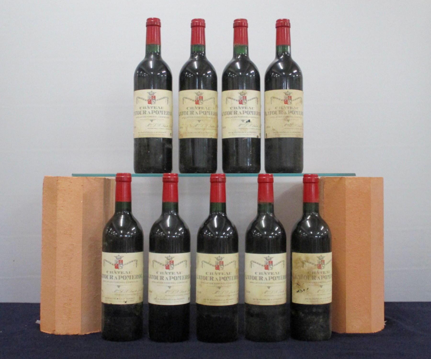 9 bts Ch. Latour-à-Pomerol 1996 owc (pt lid) Pomerol 3 hf/i.n, 6 i.n, stl/sl bs