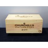 6 bts Churchills Vintage Port 2011 owc