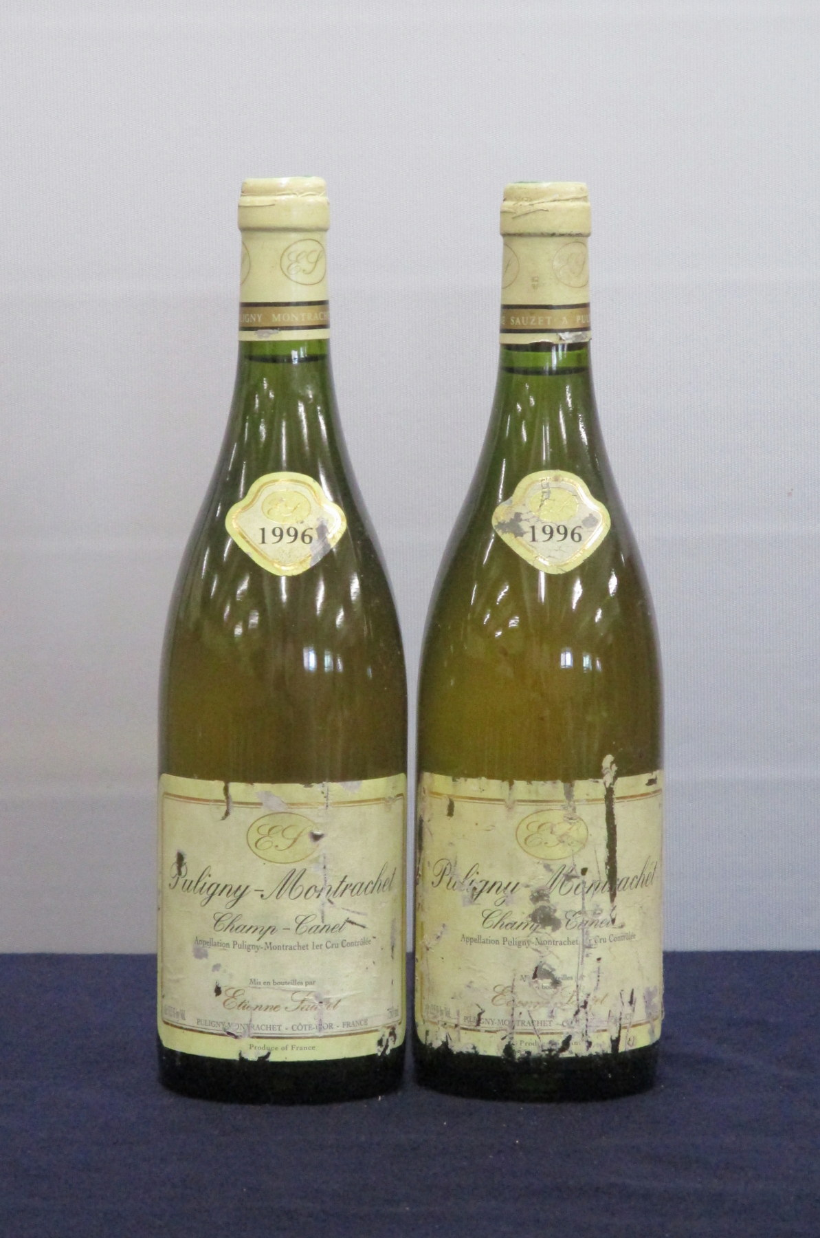 2 bts Puligny Montrachet 1er Cru Champ Canet 1996 Etienne Sauzet hf, hf/i.n, sl cdl