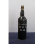 1 bt H. M. Borges Terrantez Vintage Madeira 1862 Level just into neck stencilled bottle