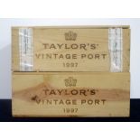 12 bts Taylors 1997 Vintage Port owc (2 x 6) 3 dstl