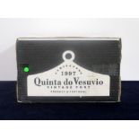 6 bts Quinta do Vesuvio 1997 Vintage Port in polished wooden case with ceramic bin label