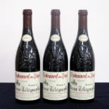 3 bts Châteauneuf du Pape, 'La Crau' Dom du Vieux Télègraphe 2004 owc (6 bt) hf/i.n