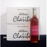 12 bts Ch. De Claribès 2012 oc (2 x 6) Hand picked Bordeaux Rosé