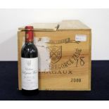 16 hf bts Ch. Labègorce-Zédé 2000 owc (24 hf bt) split lid Margaux, Cru Bourgeois Superieur