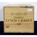 19 hf bts Ch. Lynch-Bages 2005 owc (24 hf bt) - sl split lid Pauillac, 5me Cru Classé