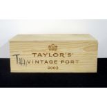 6 bts Taylors 2003 Vintage Port owc