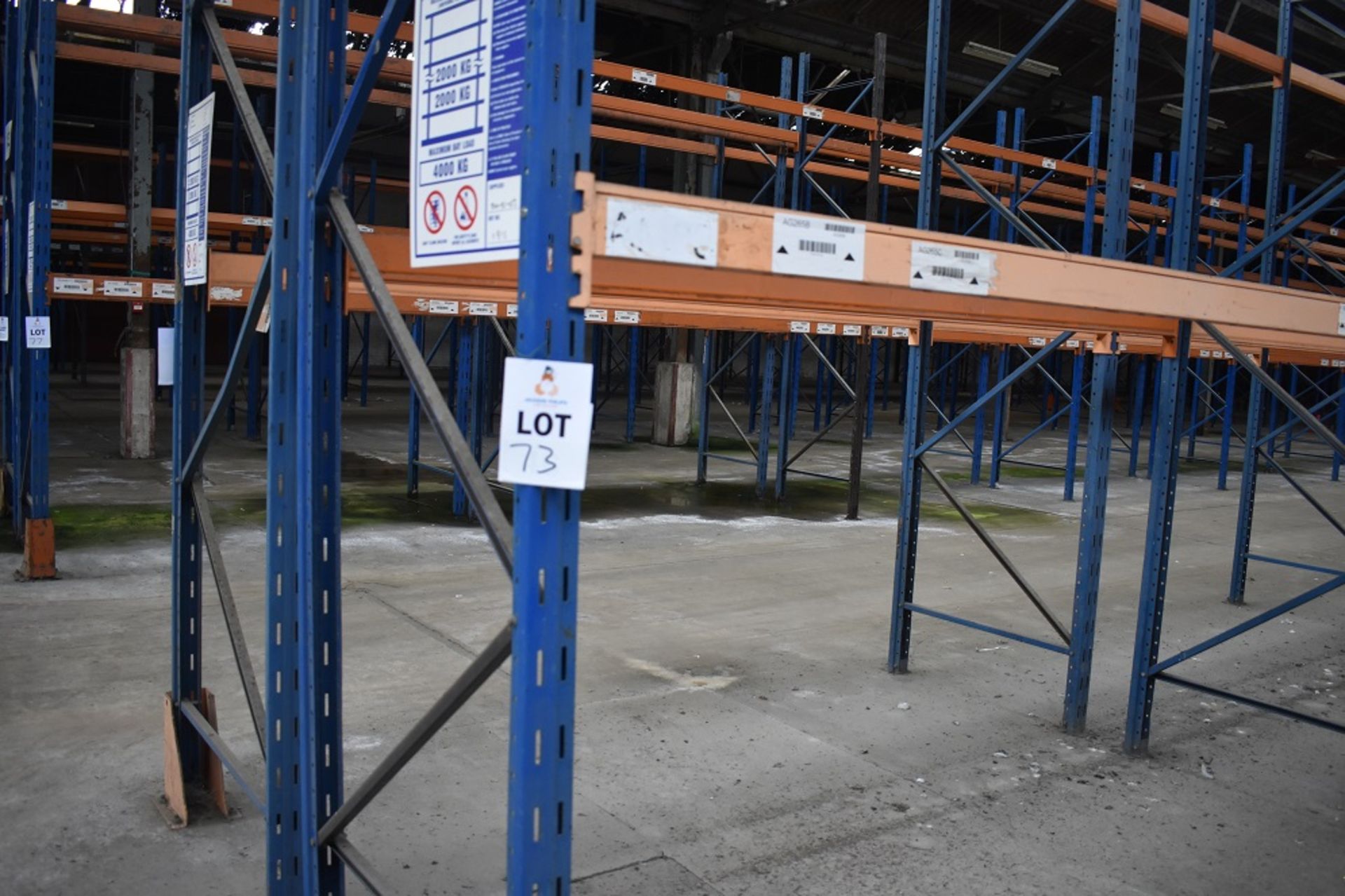 16 X BAYS OF 3 MTR HIGH BOLTLESS PALLET RACKING CONSISTING OF 68 BEAMS 17 X FRAMES