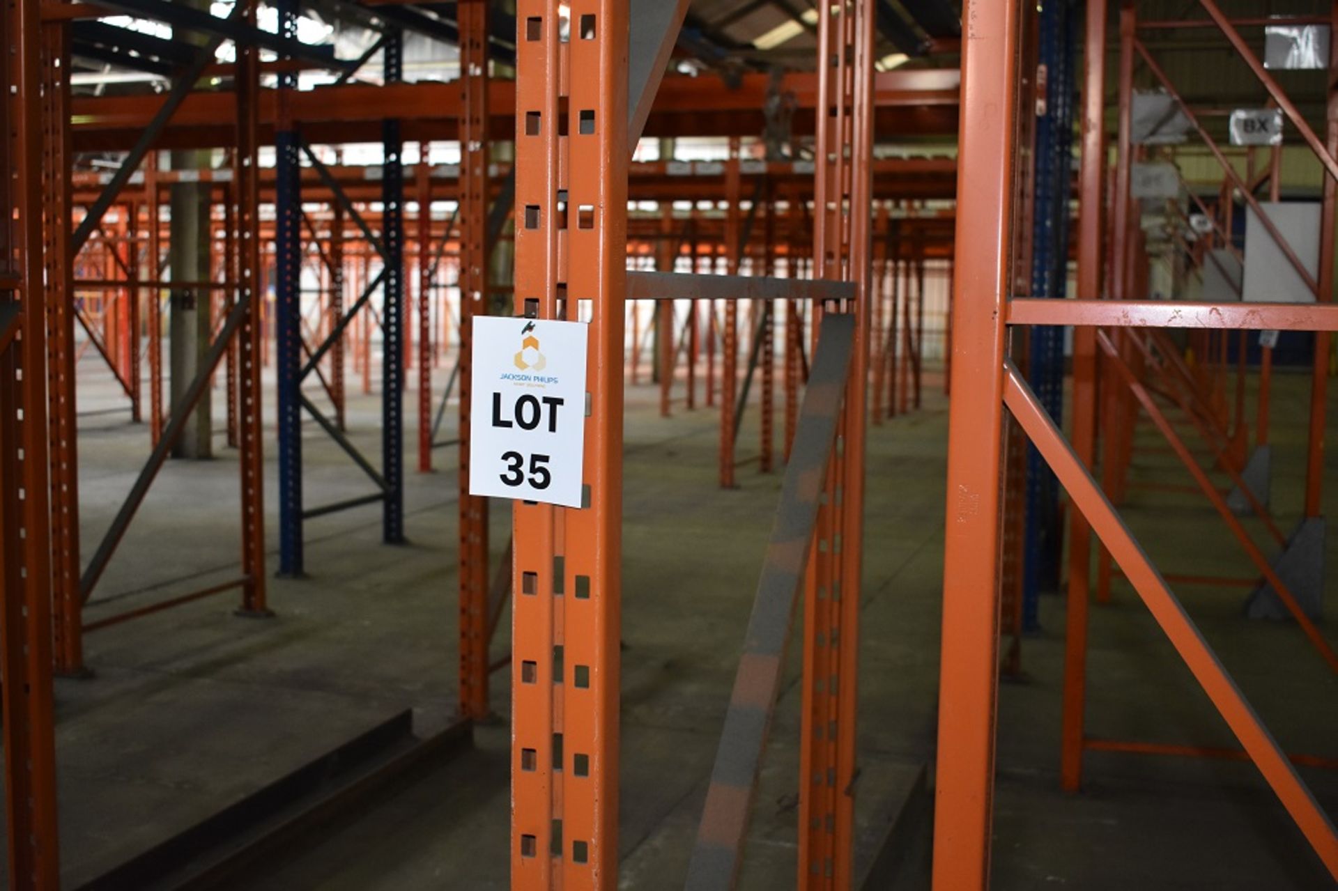 4 X BAYS OF 5 MTR HIGH DRIVE IN PALLET RACKING CONSISTING OF 16 BEAMS 10 X FRAMES