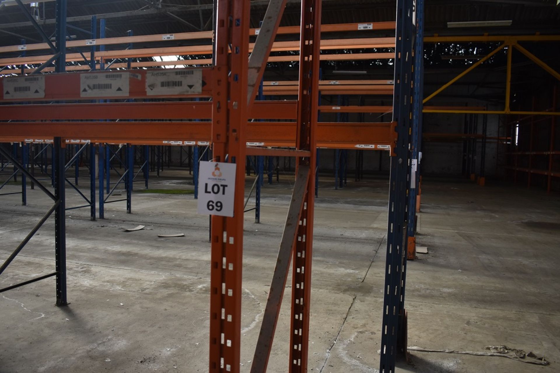 14 X BAYS OF 3 MTR HIGH BOLTLESS PALLET RACKING CONSISTING OF 56 BEAMS 15 X FRAMES