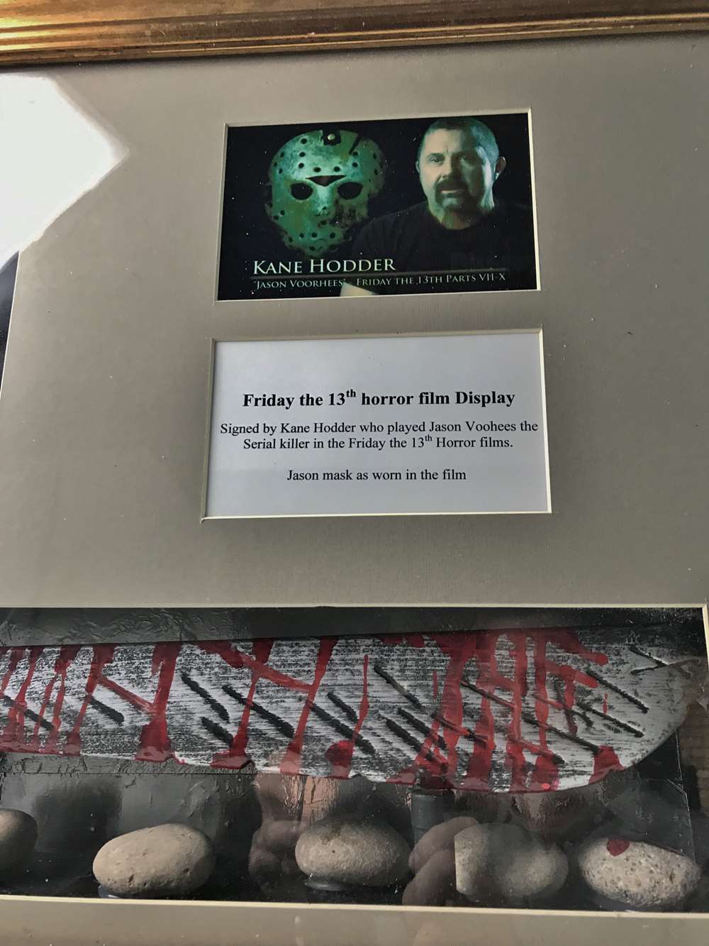 Signed 3D Friday the 13th Jason Display With Mask & Machete led lighting - Image 3 of 7