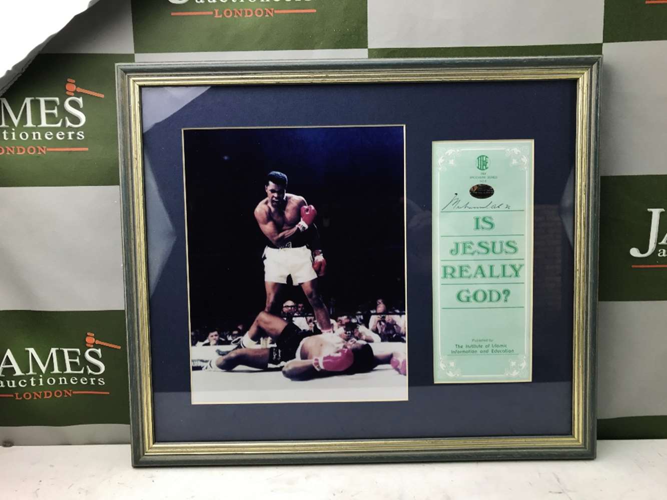 Muhammad Ali Signed " Is God Really Real?" Picture Montage