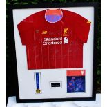 Liverpool Signed Champions League Winners Shirt Framed Montage Including Medal