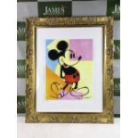 Andy Warhol "Mickey" Lithograph-Ornate Framed, Certificated Plate Signed Edition