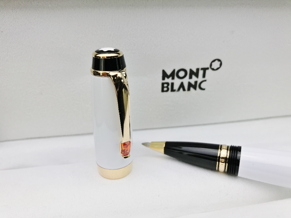 Montblanc Boheme White & Gold Resin Ballpoint Pen-New Example - Image 7 of 7