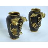 Meiji Japan Bronze Art Nouveau Vases After Murata Seimin (1761-1837)
